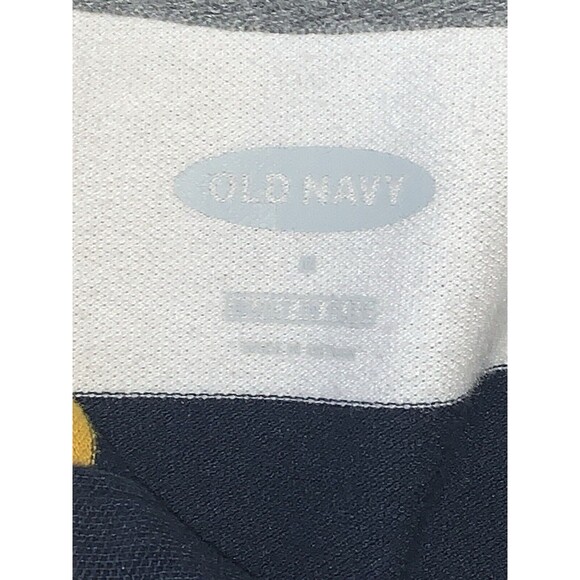 Old Navy The Classic Polo Navy Blue/White Striped Shirt Mens MED Short Sleeve - Picture 3 of 8